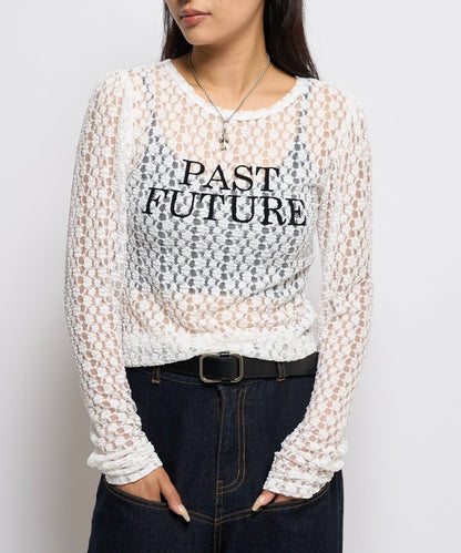 【WHO'S WHO gallery】蕾絲標誌長袖T恤