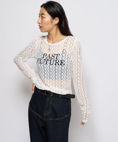 【WHO'S WHO gallery】蕾絲標誌長袖T恤