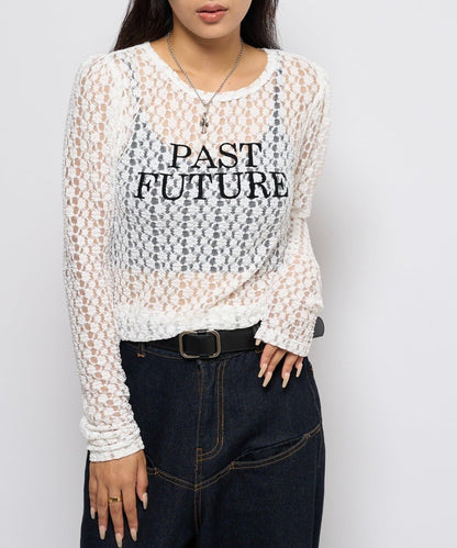 【WHO'S WHO gallery】蕾絲標誌長袖T恤