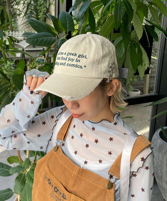 【HELLO.SANFRANCISCO/ハローサンフランシスコ】字母標語刺繡蝴蝶結棒球帽