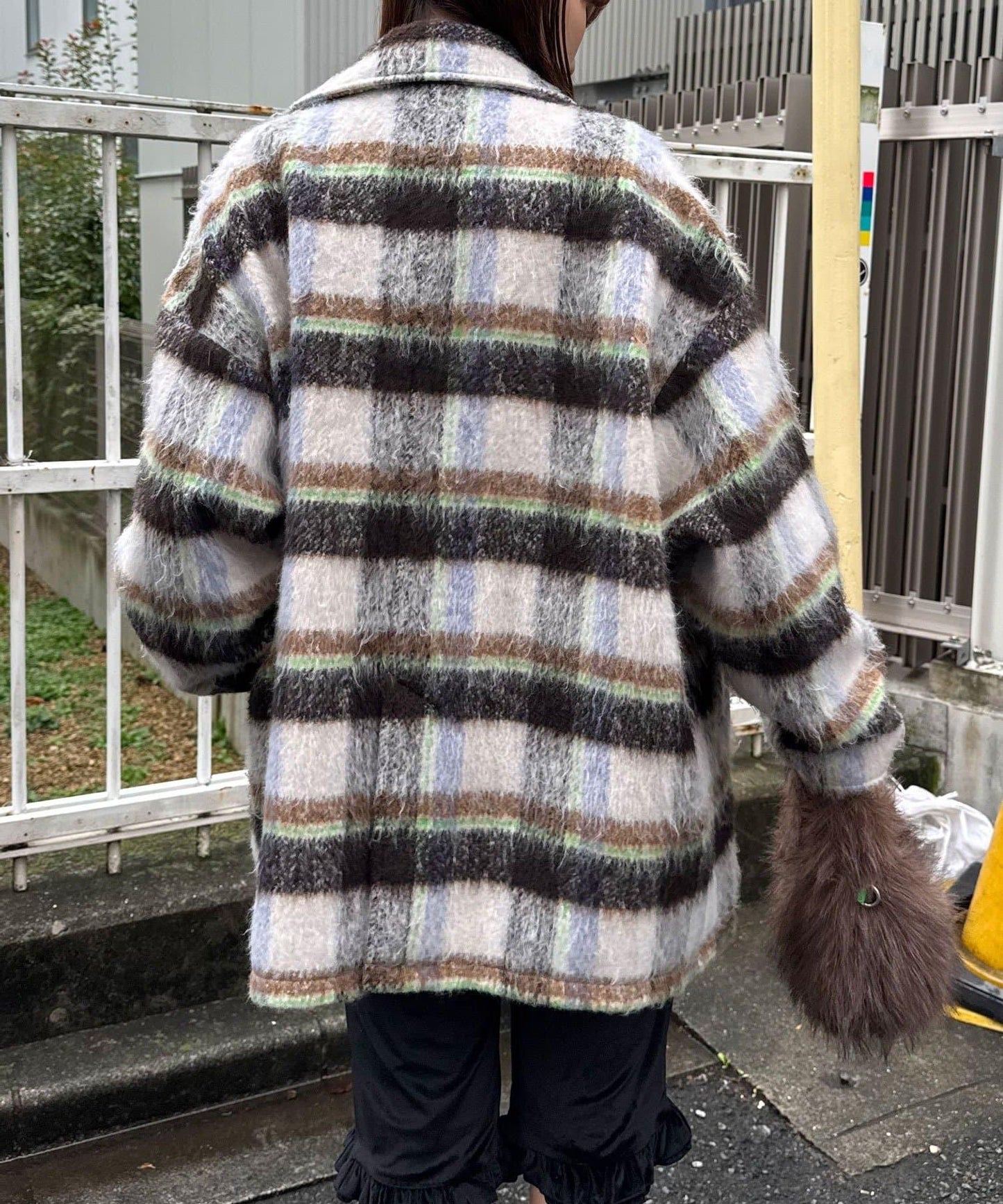 【HELLO.SANFRANCISCO/ハローサンフランシスコ】格紋長毛呢大衣