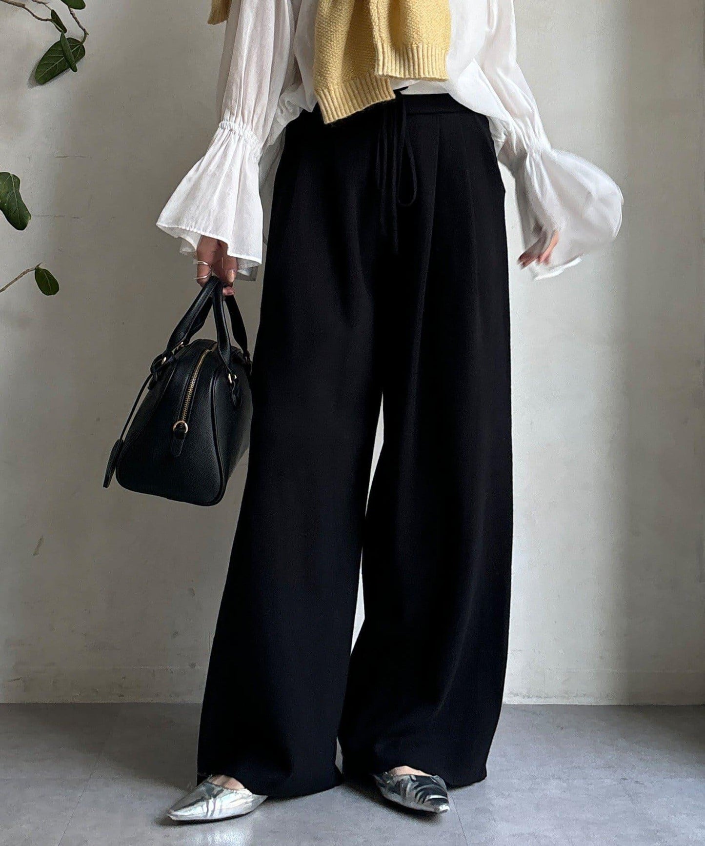 雙層腰設計針織褲