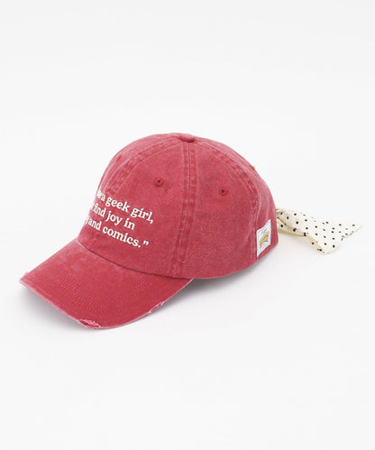 ★【HELLO.SANFRANCISCO/ハローサンフランシスコ】字母標語刺繡蝴蝶結棒球帽