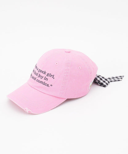 ★【HELLO.SANFRANCISCO/ハローサンフランシスコ】字母標語刺繡蝴蝶結棒球帽