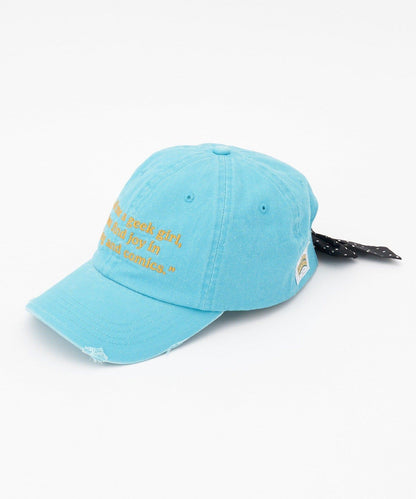 ★【HELLO.SANFRANCISCO/ハローサンフランシスコ】字母標語刺繡蝴蝶結棒球帽