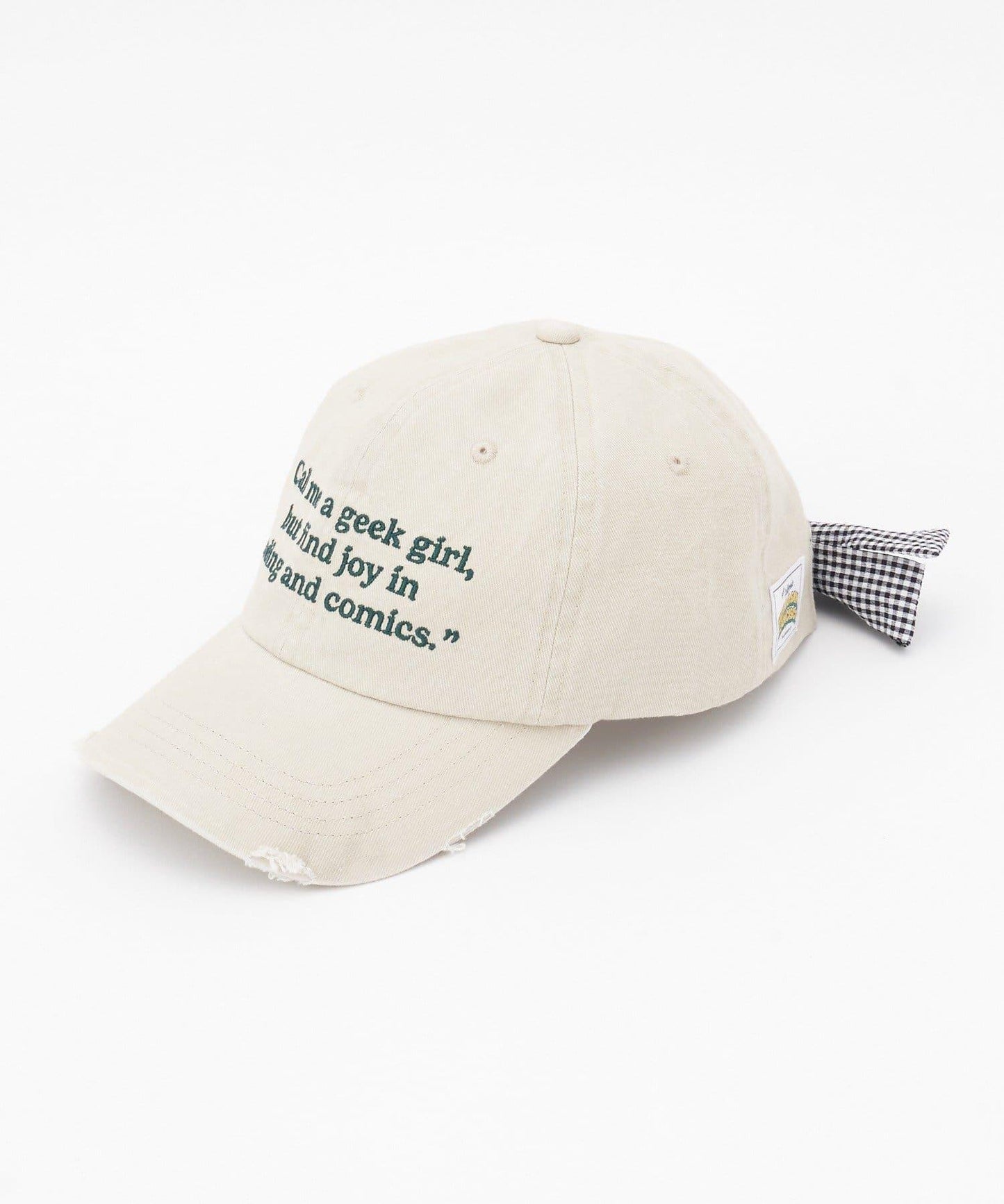 ★【HELLO.SANFRANCISCO/ハローサンフランシスコ】字母標語刺繡蝴蝶結棒球帽