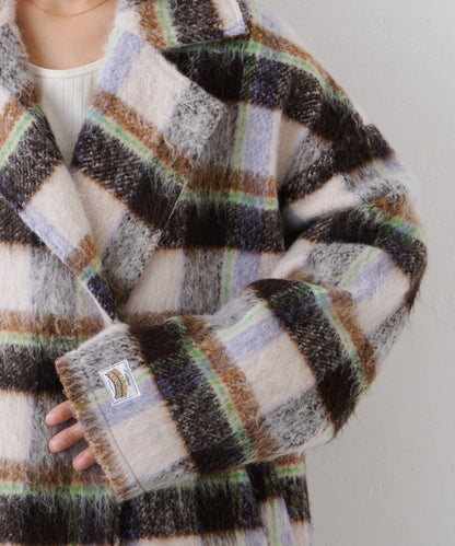 【HELLO.SANFRANCISCO/ハローサンフランシスコ】格紋長毛呢大衣