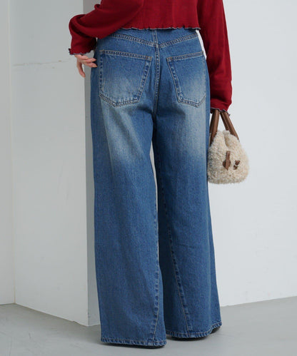 弧形縫線牛仔褲