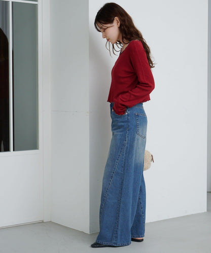 弧形縫線牛仔褲