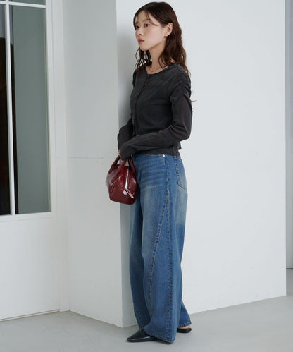 弧形縫線牛仔褲