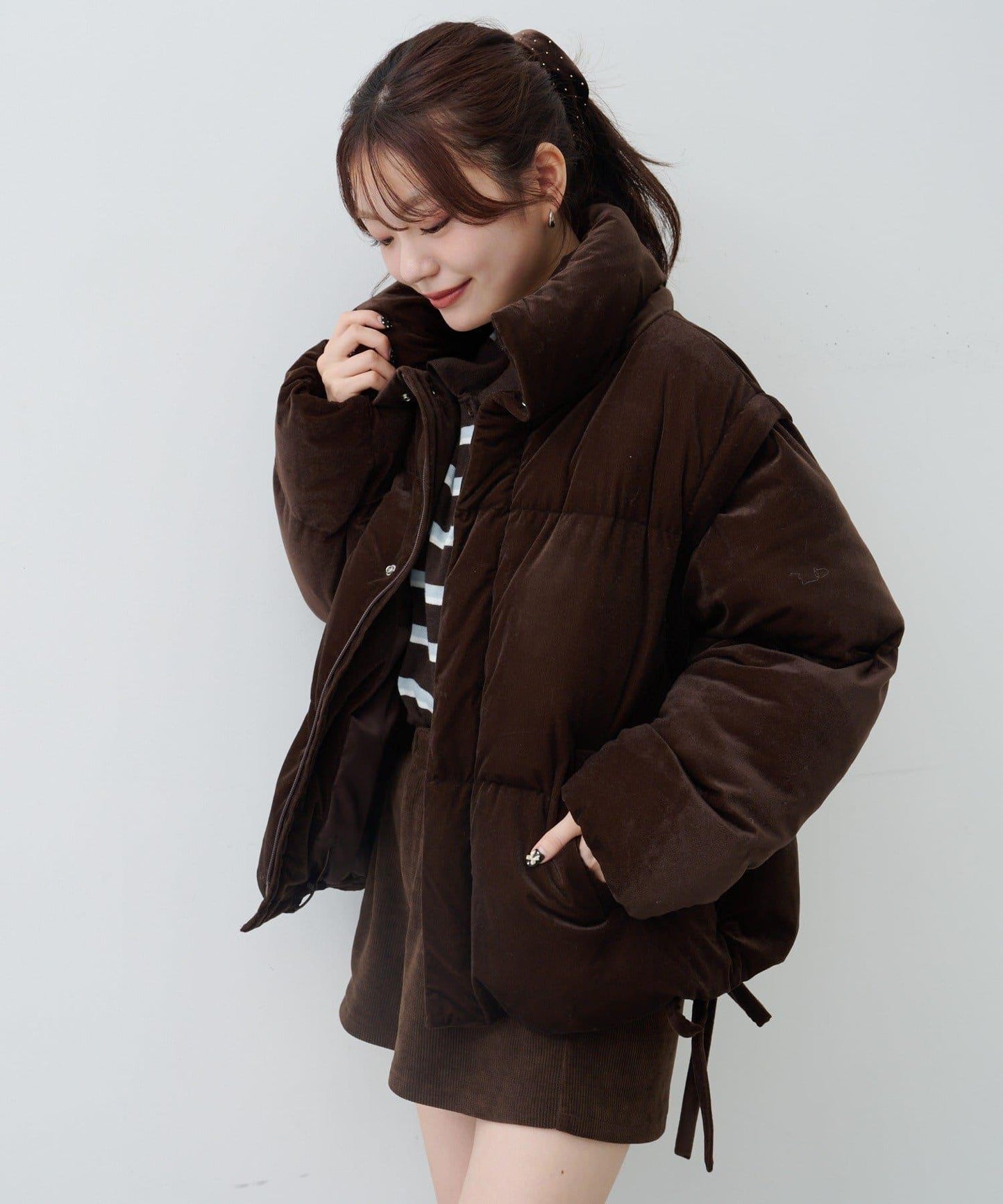 天鵝絨加棉夾克