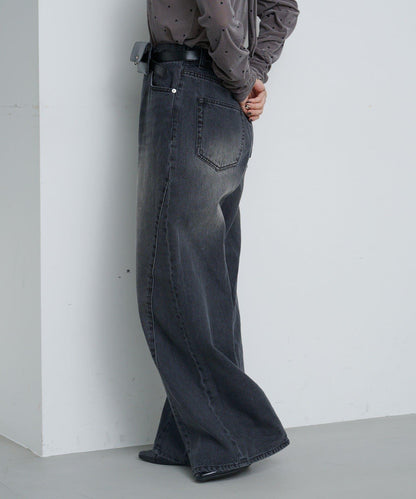 弧形縫線牛仔褲