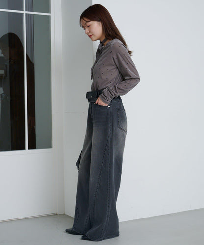 弧形縫線牛仔褲