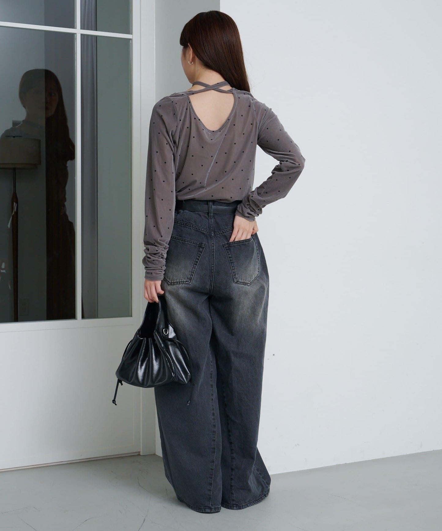 弧形縫線牛仔褲