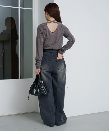 弧形縫線牛仔褲