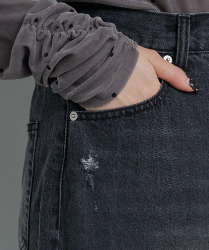 弧形縫線牛仔褲