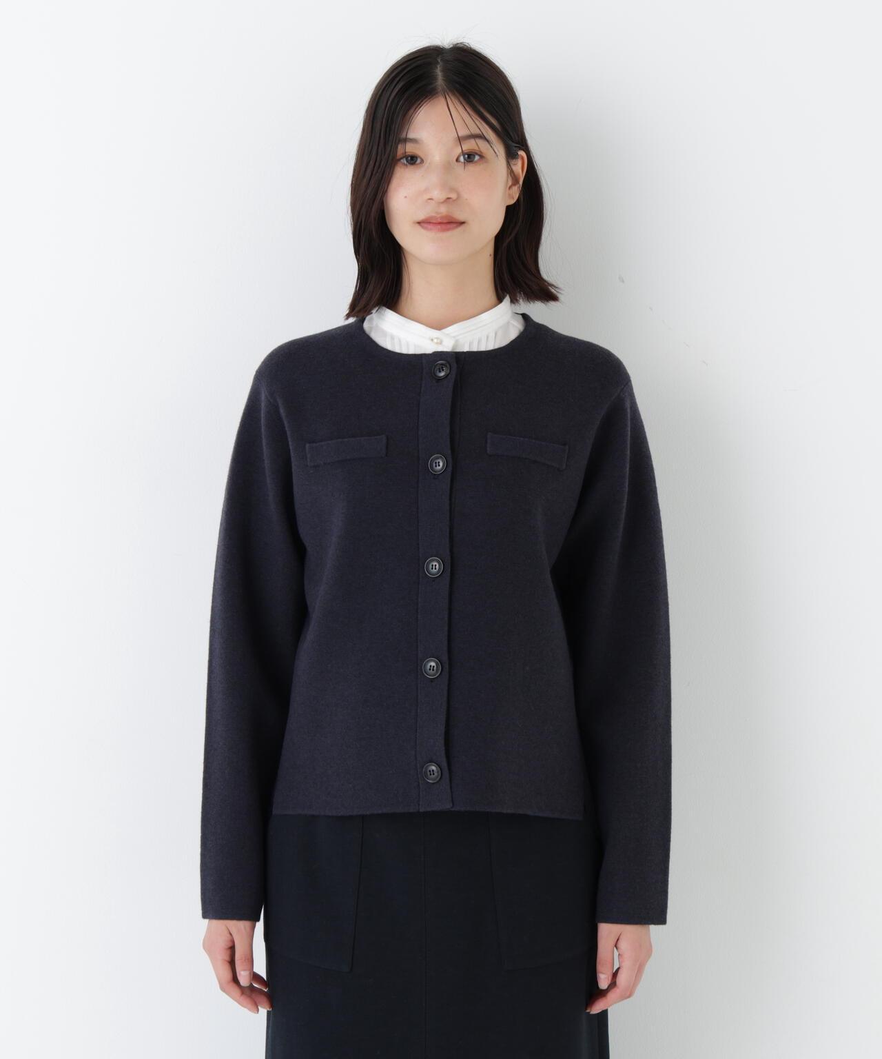 高密度米蘭羅紋圓領夾克