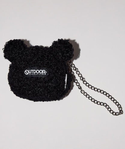 x BASICKS 仿羊羔絨小熊掛飾包