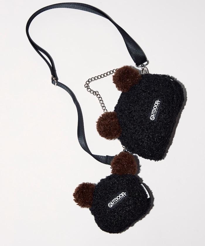 x BASICKS 仿羊羔絨小熊掛飾包