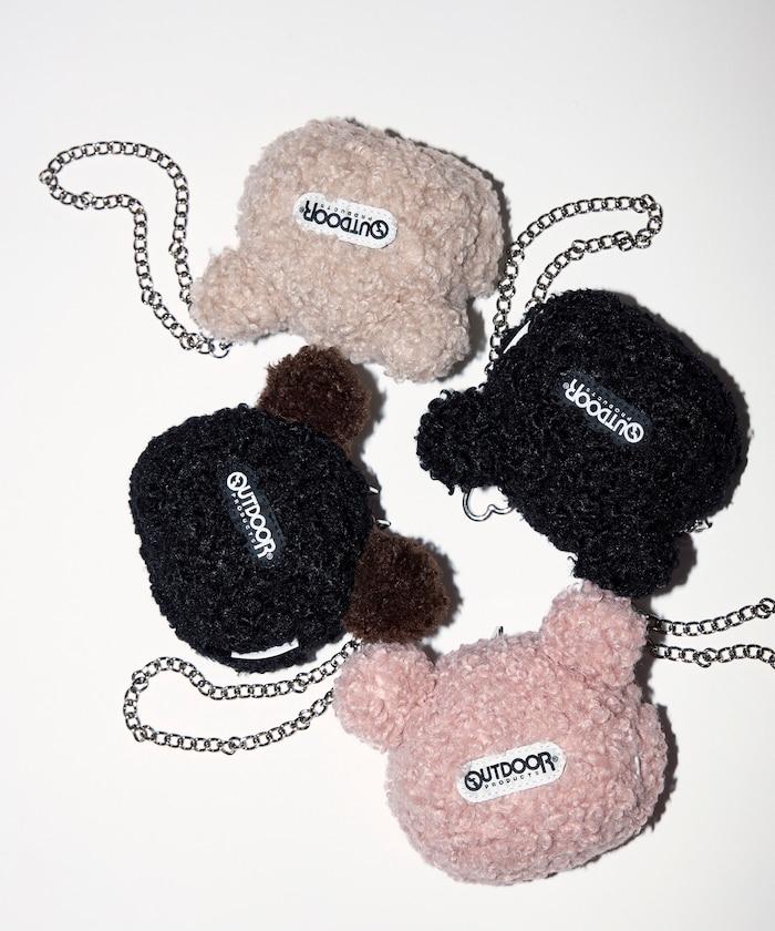 x BASICKS 仿羊羔絨小熊掛飾包