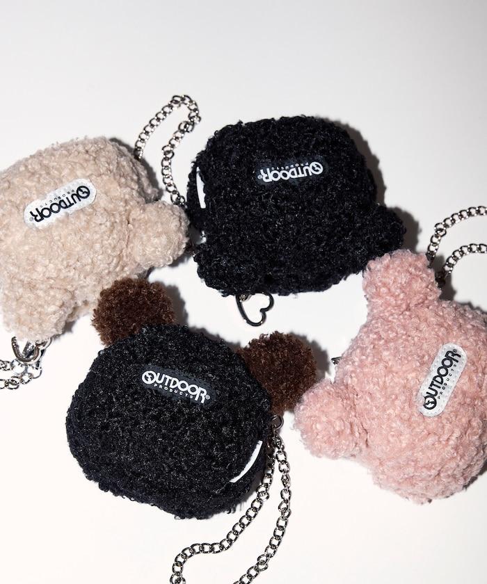 x BASICKS 仿羊羔絨小熊掛飾包