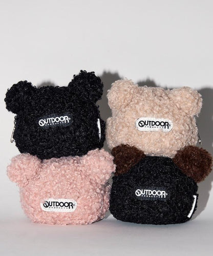 x BASICKS 仿羊羔絨小熊掛飾包