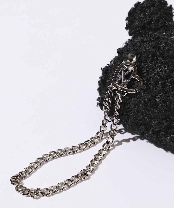 x BASICKS 仿羊羔絨小熊掛飾包