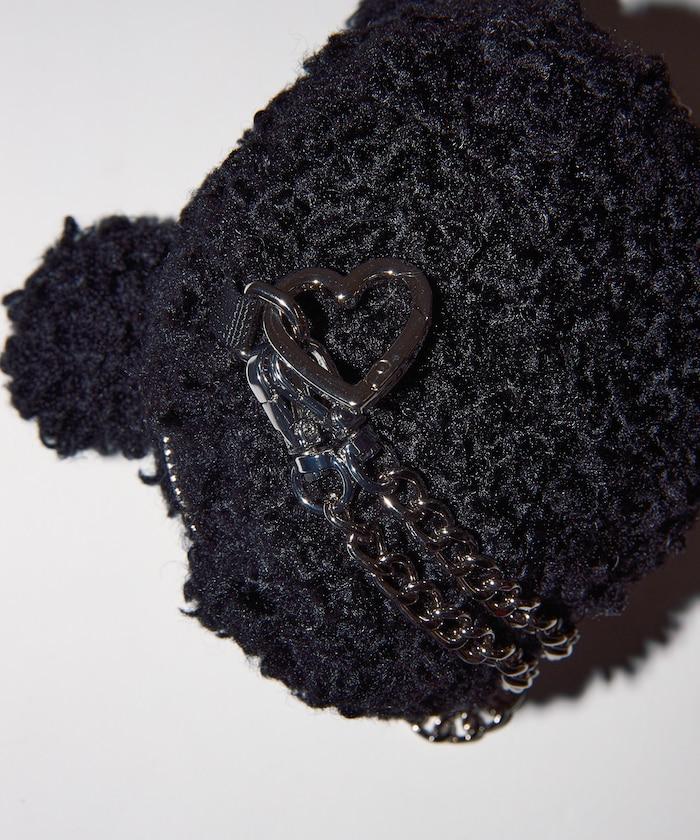 x BASICKS 仿羊羔絨小熊掛飾包