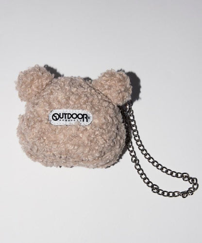 x BASICKS 仿羊羔絨小熊掛飾包