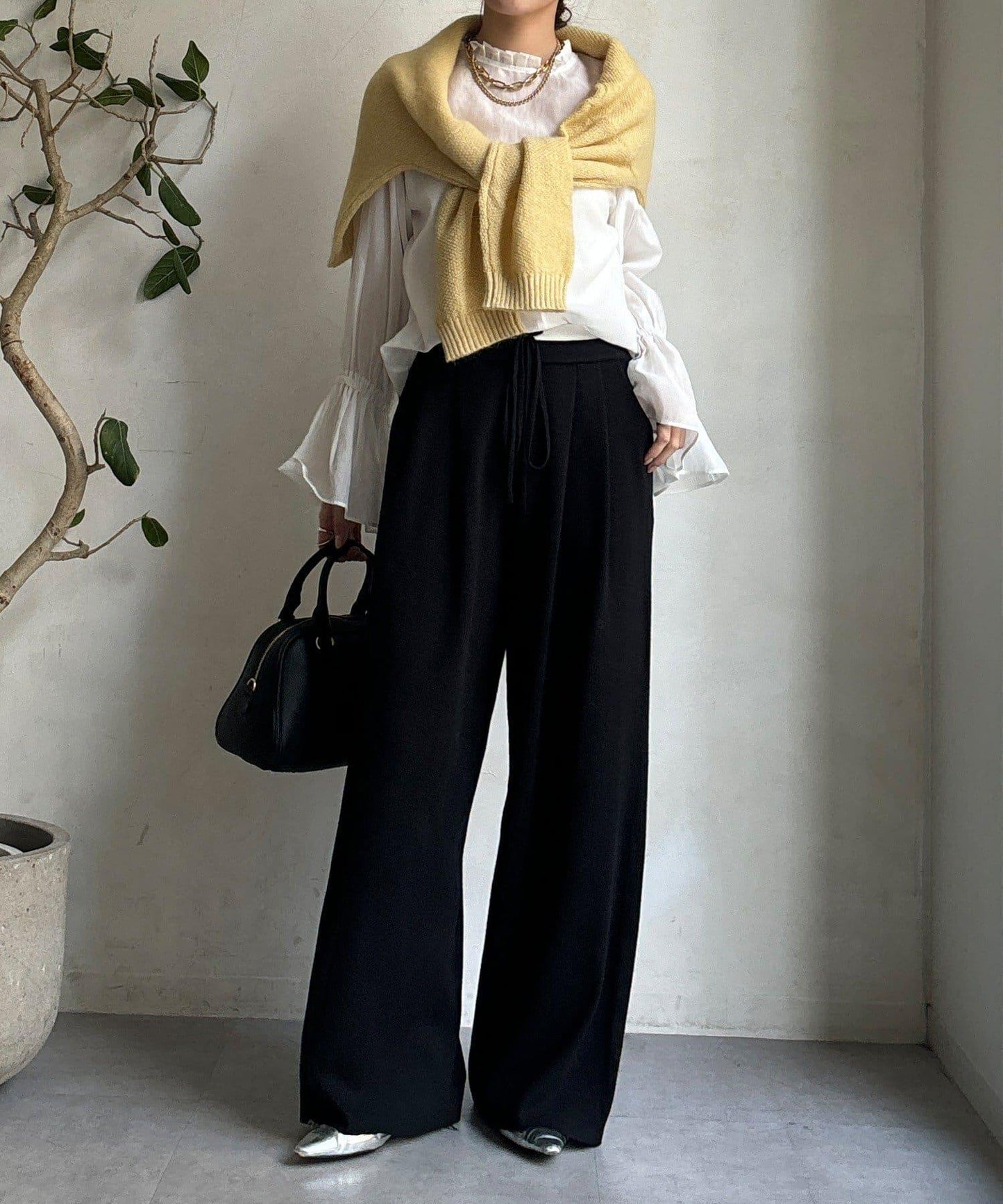 雙層腰設計針織褲