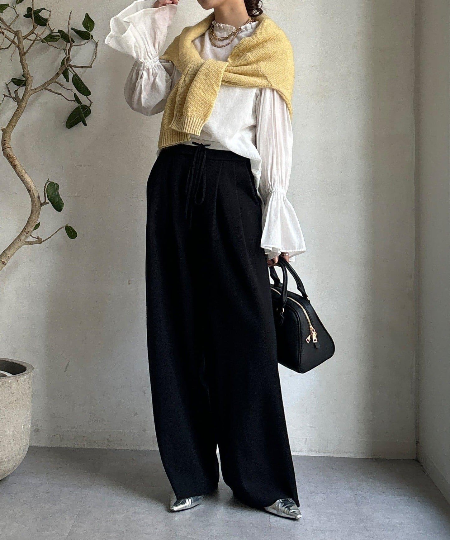 雙層腰設計針織褲