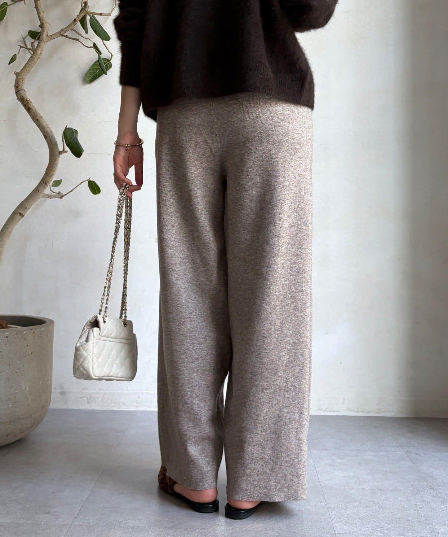 雙層腰設計針織褲