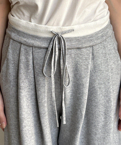 雙層腰設計針織褲