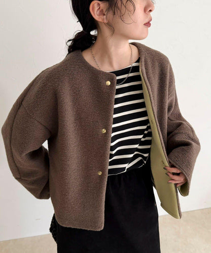 意大利風格輕盈無領夾克