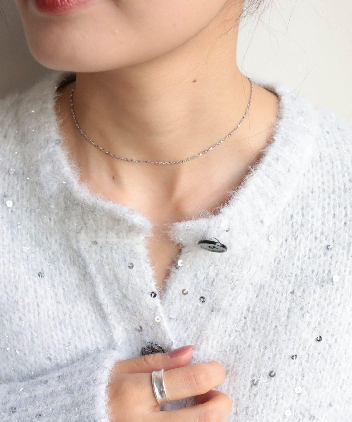 不鏽鋼亮鏈釦項鍊