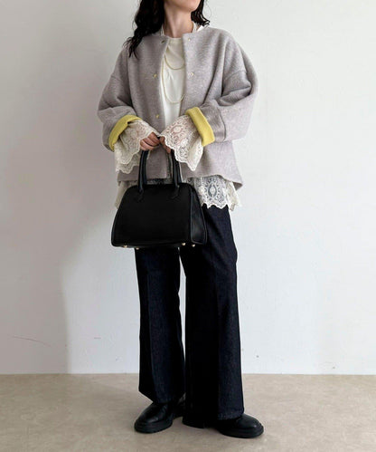 意大利風格輕盈無領夾克