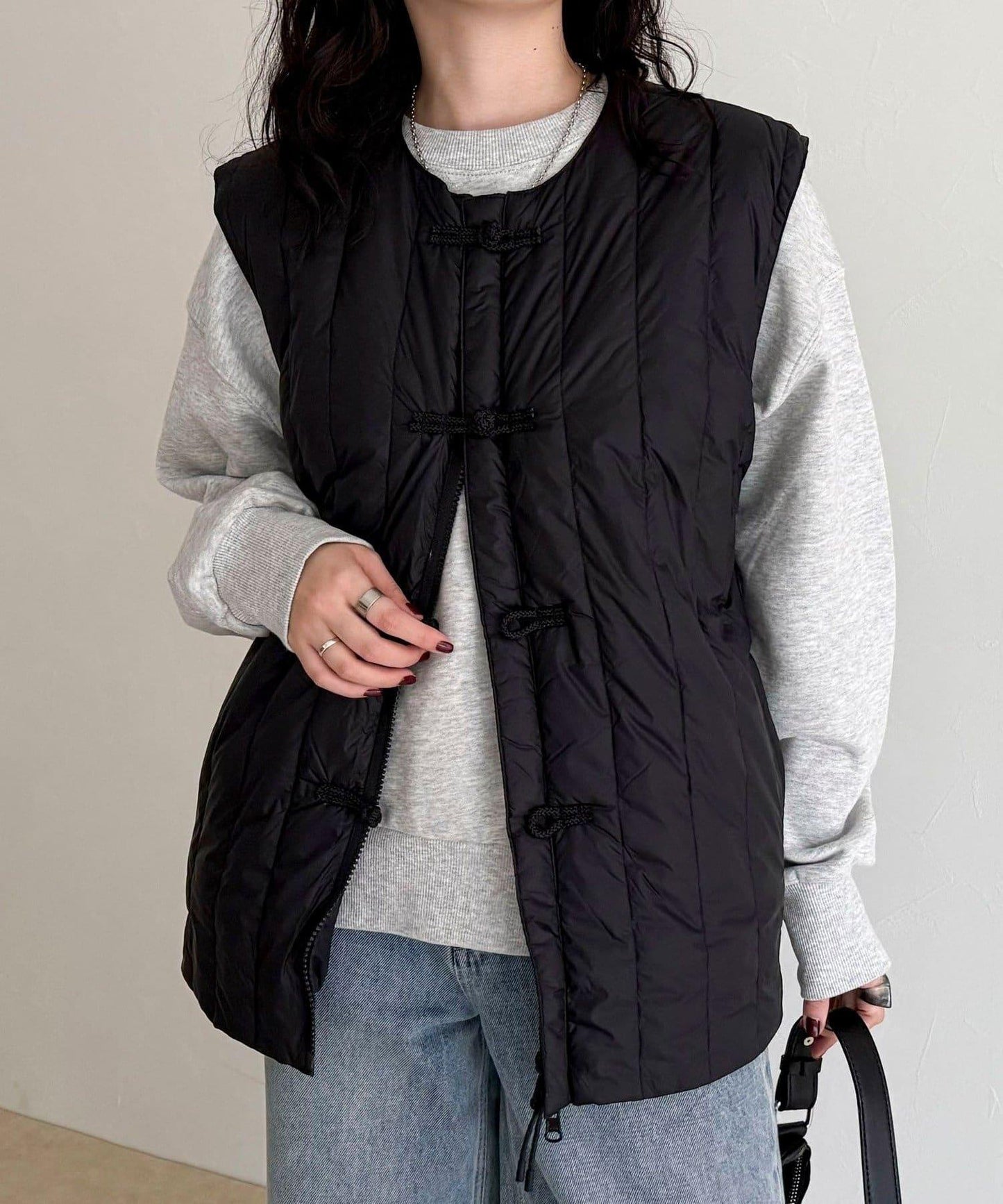 【TAION】可雙面穿中式扣內膽羽絨背心