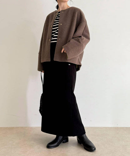 意大利風格輕盈無領夾克