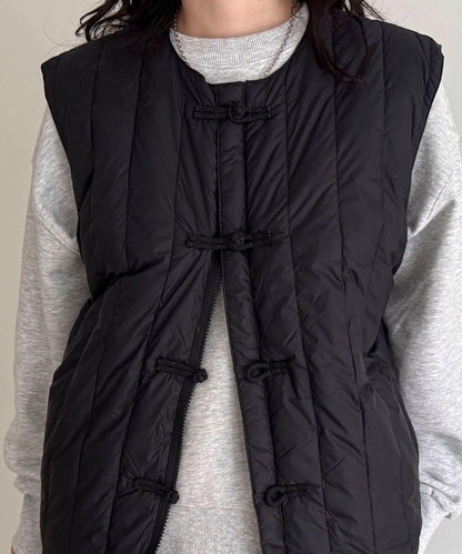 【TAION】可雙面穿中式扣內膽羽絨背心