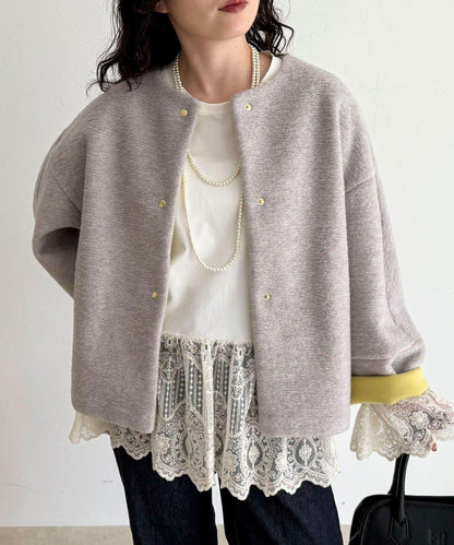 意大利風格輕盈無領夾克