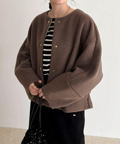 意大利風格輕盈無領夾克