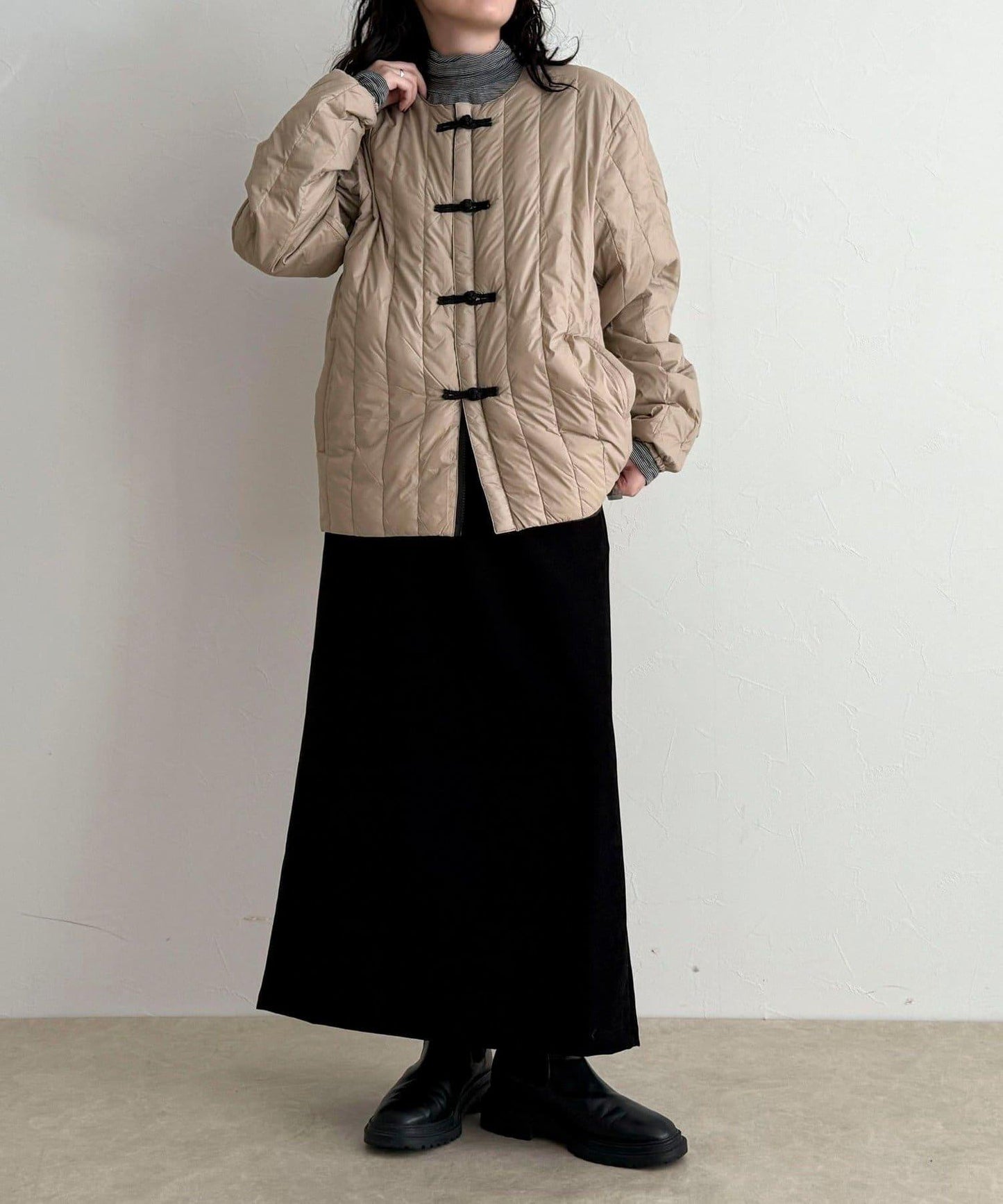 【TAION】可雙面穿中式盤扣內膽羽絨服