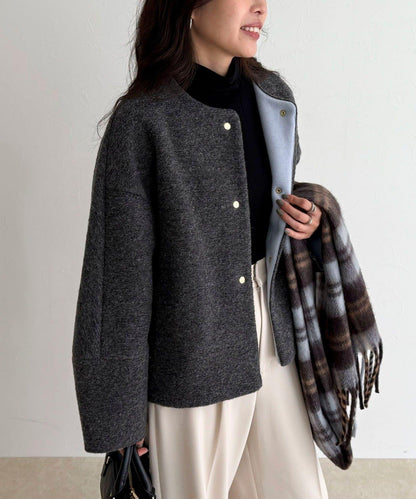 意大利風格輕盈無領夾克