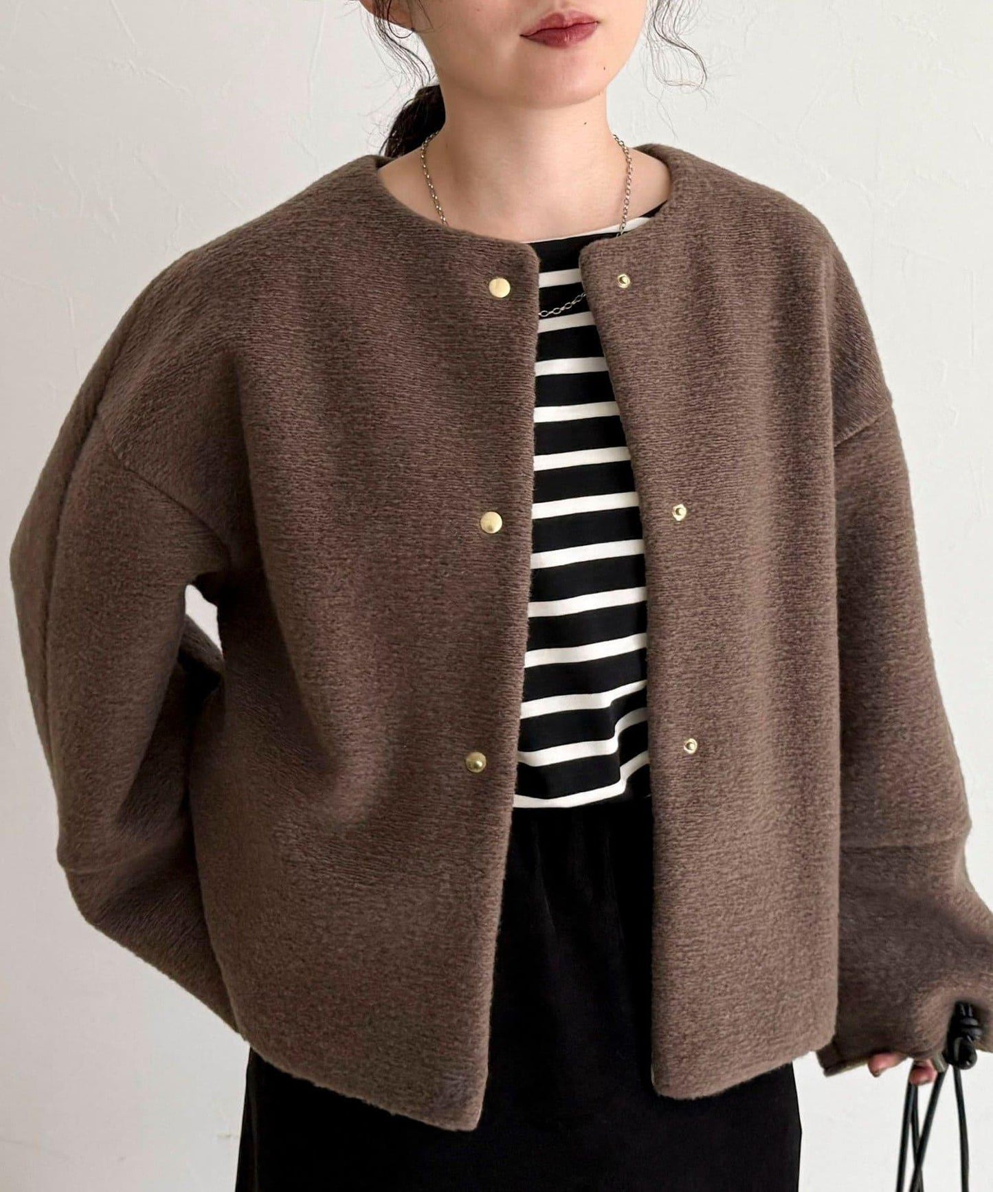 意大利風格輕盈無領夾克