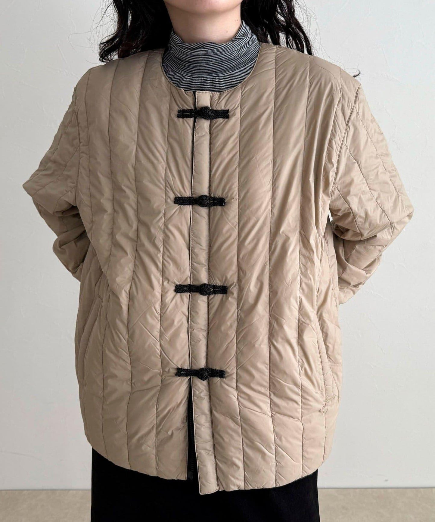 【TAION】可雙面穿中式盤扣內膽羽絨服