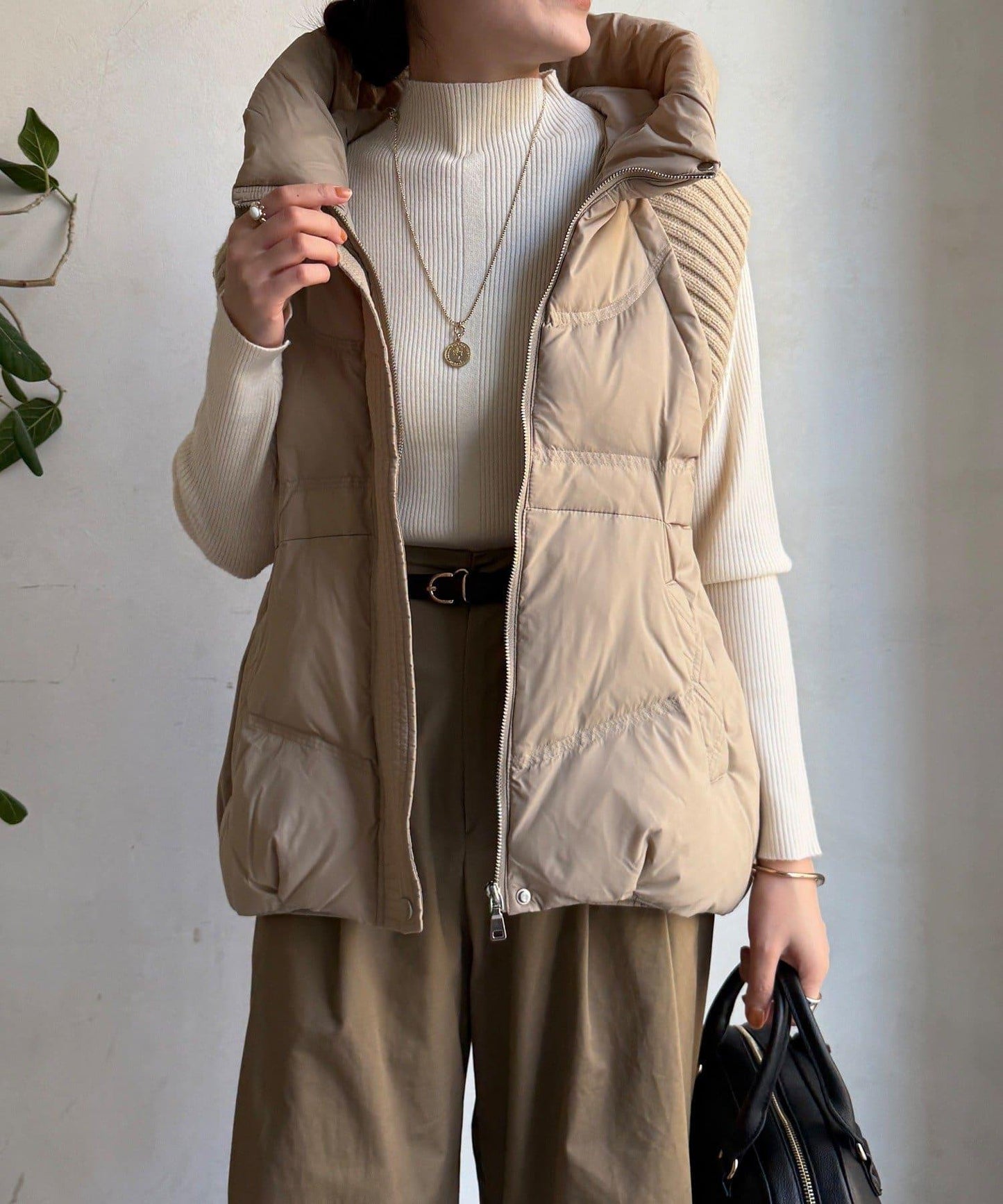 針織拼接羽絨馬甲