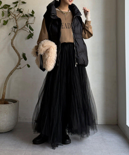 針織拼接羽絨馬甲