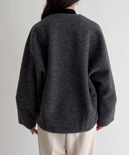 意大利風格輕盈無領夾克