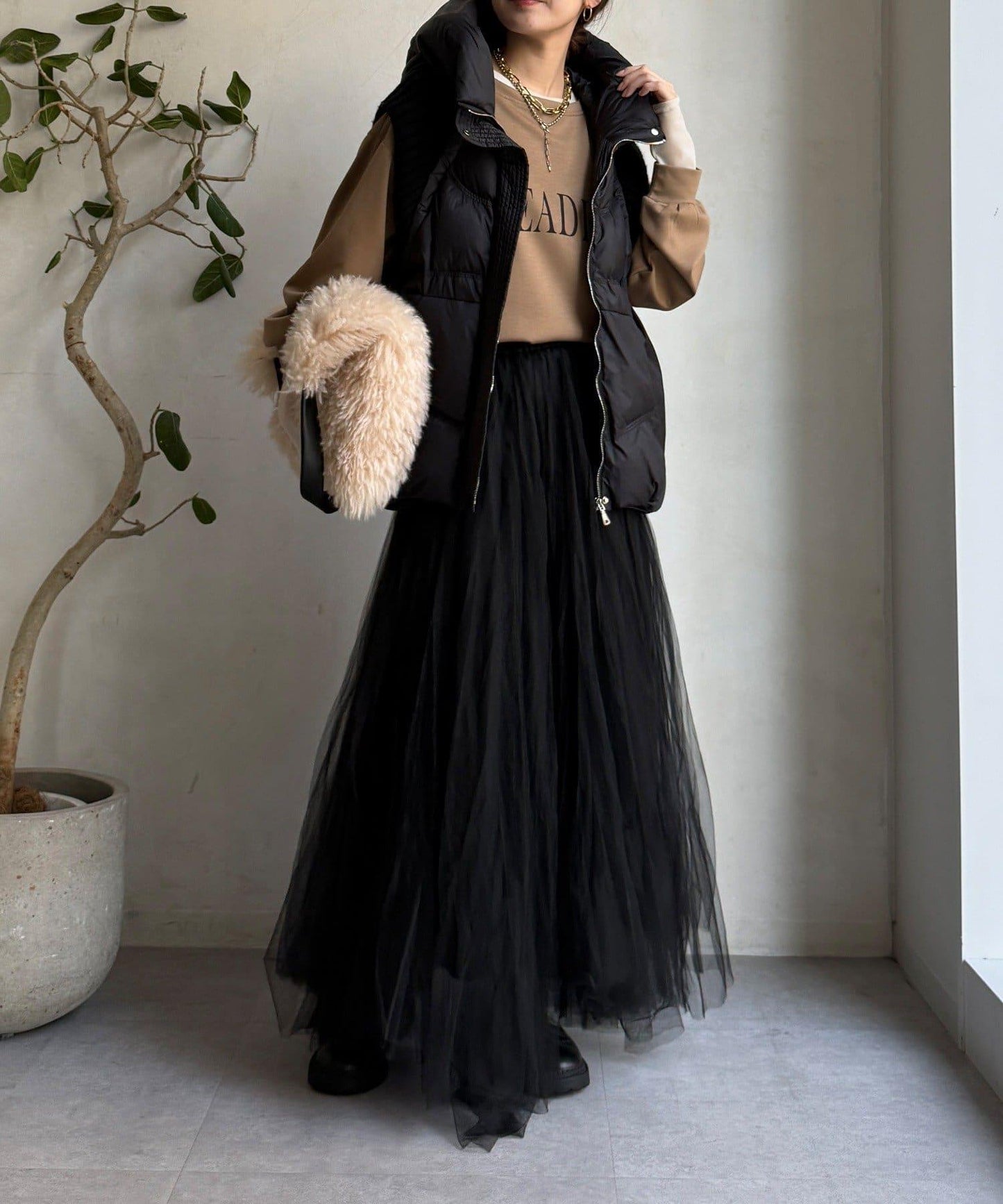 針織拼接羽絨馬甲