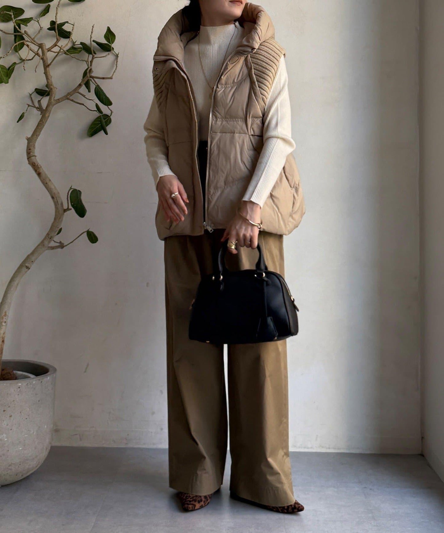 針織拼接羽絨馬甲